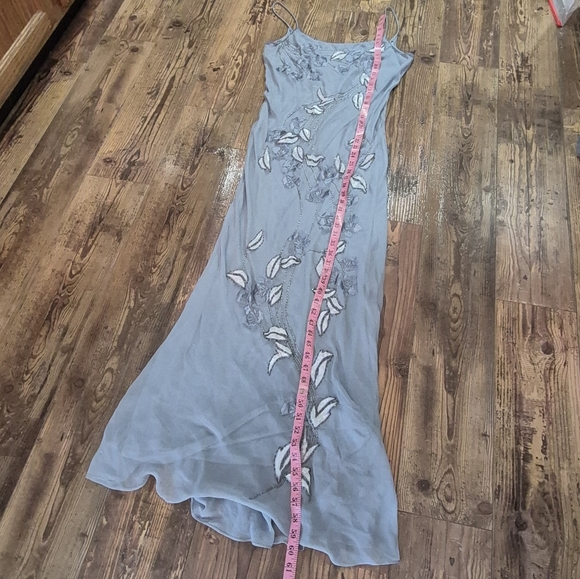 Sue Wong Nocturne Silk Y2K Beaded Embroidered Maxi Dress Size 14 FLAWS - Picture 6 of 16